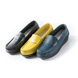 【ALAIN DELON 亞蘭德倫】柔軟舒適厚底休閒鞋A77215(黑 藍 黃)