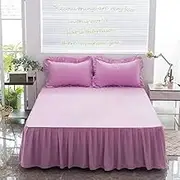 Bed Valance Skirt, 1 Piece Bed Skirt Bedding Bed Cover Skirt Wrap Bedding Bedspreads Sheet Bed for Girl Bed Cover King/Queen Size Mattress Cover
