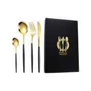4 Pcs Set Stainless Steel Cutlery Set Spoon Fork Knife Come with Gift Box