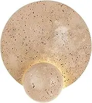 Retro Industry Natural Yellow Travertine Wall Sconce LED Modern Minimalist Globe Wall Light Japanese Wabi-sabi Round