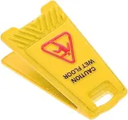 HEALSOPTHY Doll House Banana Wet Floor Sign Safety Warning Signs Safety Sign for Commercial Use Mini Traffic Signs Pretend Play Wet Floor Symbol Warning Sign Miniature Things Yellow Alloy