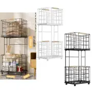Storage Trolley Storage Rack Multifunctional Large Capacity Organization Mobile