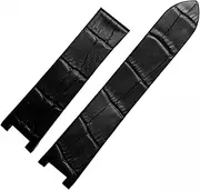 [DCALU] Leatehr Watchband 20 * 12mm Special Fit for Cartier Fit for Pasha W3108/HPI004 Women Watch Strap Bracelet Watch Accessories (Band Color : Black, Band Width : No Buckle)