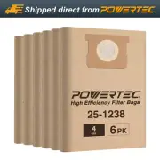 POWERTEC 75051-P2 High Efficiency Filter Bag for Porter-Cable and Stanley, 6PK