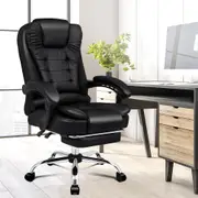 Alfordson Office Chair Gaming Executive Computer Racer Footrest PU Leather Seat