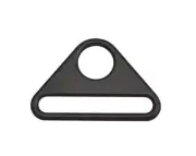 Zinc Alloy Black Triangle Buckle Oval Diam:2",Round Ring Diam:0.6",6Pcs