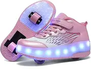Wooowyet Roller Skate Shoes for Kids Boys Girls Rechargealbe Wheels Sneakers Fashion Roller Wheeled
