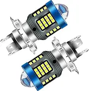 Windance 2Pack, H4 LED Headlight Bulb 1200LM 13W with Lens, Hi/Lo Beam Super Bright 12V-80V Daytime Running Light Bulbs for Motorcycles E-Bike Scooters ATV UTV Pit Bike(White, H4)