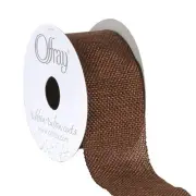Offray 1.5" Wide Rustic Saddle Polyester Ribbon, Mud Pie Brown, 3 Yards