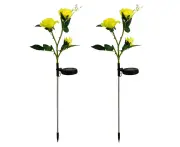 Solar Lights Outdoor Rose Lights Waterproof Outdoor Lights Solar Powered Garden Accessory Garden Decor-yellow