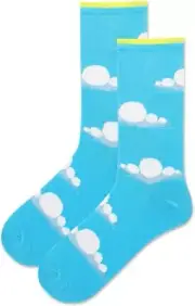 Hotsox Women's Fuzzy Clouds Socks 1 Pair, Light Blue, Women's 9-11 Shoe