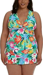 [La Blanca] Women's Standard Over The Shoulder Tankini Swimsuit Top