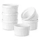 Ramekins 8 oz Oven Safe, Porcelain Creme Brulee Ramekins Pudding Custard Cups Ce