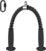 Kipika Tricep Rope, Cable Machine Attachments Pulley System Gym Pull Down Rope, Heavy Duty Nylon Rope with Soft Rubber Ends