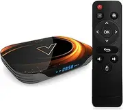 Android 9.0 TV Box, VONTAR X3 Smart TV Box 4GB RAM 128GB ROM S905X3 Quad Core Cortex-A53 CPU Support Cast Screen 2.4G/5G WiFi BT 4.0 USB 3.0 LAN 1000M Ethernet 3D 8K Media Box,4gb+32gb