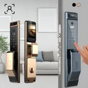 3D Face Recognition Unlock Digital Door Lock With Camera FIngerprint Password US
