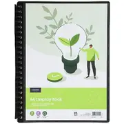 J.Burrows A4 Recycled Display Book 20 Pockets Clear/Black