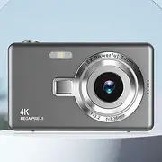 Digital Camera for Photography, 12MP 1080P 16X Zoom Auto Focus Point and Shoot Cameras with 2.4in TFT Screen, Compact Travel Camera for Beginner (Grey 74610‑53030‑A1)