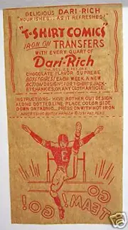 Vintage Dari Rich 1951 Milk Bottle Hanger Old Football Transfer Old Store Stock