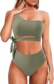 [Generic] Sunflower Bathing Suit Top Plus Size Women Sexy One Shoulder Bikini Sets Push Up Bathing Swimwear Two Piece High Waist Swimsuit Solid Fashion Sexy Swimsuit Women Swimsuit Tops with A Bra