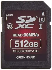 Green House 512GB SDXC memory card with capacity comparable to hard disk, compat