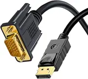 DisplayPort to VGA Cable, 6ft / 1.8M DP to VGA Male to Male Cable 1080p Cord for Computer, Monitor, TV, Projector