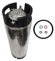 Home Brew Ohio Used Double Handle Ball Lock Keg with Replacement O-Rings