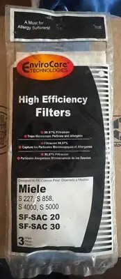 1 - 3pk EnviroCare 905 Filter fit Miele S/227/858/4000/5000 SF-SAC30 SF-SAC20