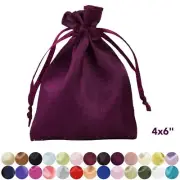 4x6" SATIN BAGS with Pull String Wedding Party Gift Favors Pouches Wholesale