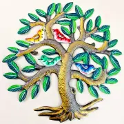 Tree of Life with flock of birds Haitian metal wall art