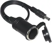 DC 5.5 mm cigarette lighter female 12V Socket with Waterproof Cap 2.1mm plug 12Volt Adapter Cable power(2Pack) 16AWG/2C 0.3M