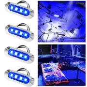 4Pcs Marine Boat LED Deck Courtesy Lights Stern Transom Light Blue Waterproof