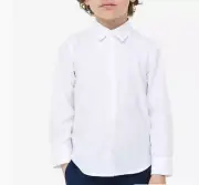 Colin Ross Boy's Plain White Long Sleeve Formal Dress Shirt Collar 13" Age 11 Y