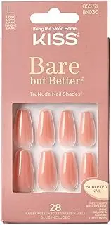 KISS Bare But Better TruNude Fake Nails Nude Nail Shades Manicure Set, 'Nude Glow', 28 Chip Proof, Smudge Proof Glue-On Nails