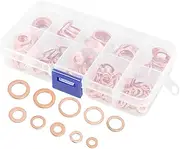 GLEAVI 1 Set Washer Assortment Kit Oil Drain Plug Gasket Durable Sealing Washers for Reliable Equipment Maintenance Easy to Install Ring Design Fixed Storage Box