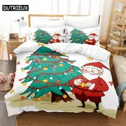 a2858 Bed Sheets Santa Claus Bedding Set Duvet Cover Set Bedding Digital Printing Bed Linen Bedding Set Fashion Design3-Piece Bedding Set (1 Duvet