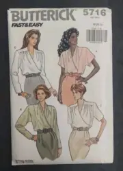 Butterick Fast & Easy 5716 Pattern Misses' Blouse SIZE 18-20-22 Uncut