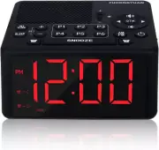 Digital Alarm Clock Radio with AM/FM Dual Dimmable Large LED Screen Preset Sleep