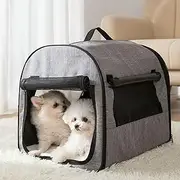 UOSIA Portable Dog Travel Crate Pop Up Dog Crate with Soft Cushion and Top Handle Soft Bed Collapsible Kennel House for Small Medium Puppy Cats