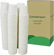CantaGreen 3 OZ Paper Bath Cups,300 Count Heavyduty White Cup