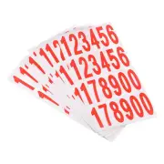 Mailbox Numbers Sticker Label Self Adhesive Red 76x25mm, Pack of 10