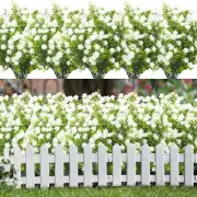 s Artificial Flowers UV Resistant Fake Flowers No Fade Faux 20 Bundle White