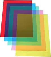 HOMSFOU 5pcs Frosted Matte PVC Sheets Reading Aid Overlays Light Filters Photography Gels Theater Party Lighting