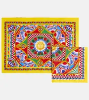 [Dolce & Gabbana Casa] Dolce & Gabbana Casa Carretto Siciliano placemat and napkin set One Size multicoloured