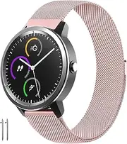 Band for Garmin Venu 2 Plus/Venu/Vivomove 3/Venu sq/Forerunner 245/245 Music/645/645 Music, 20mm Watch Band Stainless Steel Replacement Strap for Garmin