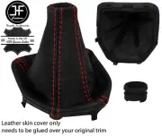 RED STITCH LEATHER MANUAL GEAR BOOT+PLASTIC FRAME FOR ALFA ROMEO GIULIA 15-20 (for: Alfa Romeo)