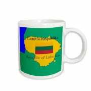3dRose The map and flag of Lithuania with the Republic of Lithuania printed in E