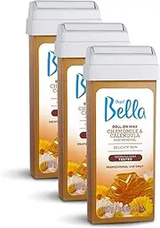 Depil Bella Brazilian Roll On Wax Chamomile and Calendula Depilatory | Body Waxing, Hair Removal Wax-Cartridge | Men and Women | Home Self Waxing | Sensitive Skin | Dermatologically Tested (3 PACK)