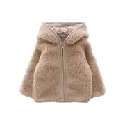 [Moncler] Moncler Logo-patch Shearling Coat 1824 IT NEUTRALS