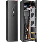 VEVOR 6 Rifles Gun Safe, Rifle Safe with Digital Keypad & Lock, Gun Storage Cabinet for Shotguns with Built-in Storage Locker, Removable Storage Shelf